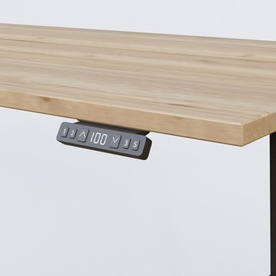 [Pas de famille] - [Pas de sous famille] - Poste solo 140*80 réglable en hauteur éléctriquement de 70-120 cm gamme KPro2. Plateau Chêne naturel et pietement Noir.
