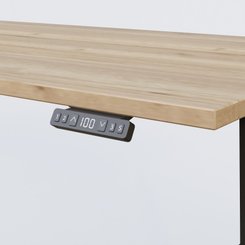 [Pas de famille] - [Pas de sous famille] - Poste solo 140*80 réglable en hauteur éléctriquement de 70-120 cm gamme KPro2. Plateau Chêne naturel et pietement Noir.