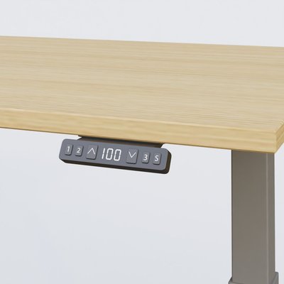 [Pas de famille] - [Pas de sous famille] - Poste solo 140*70 réglable en hauteur éléctriquement de 70-120 cm gamme KPro2. Plateau Chêne clair et pietement Aluminium.