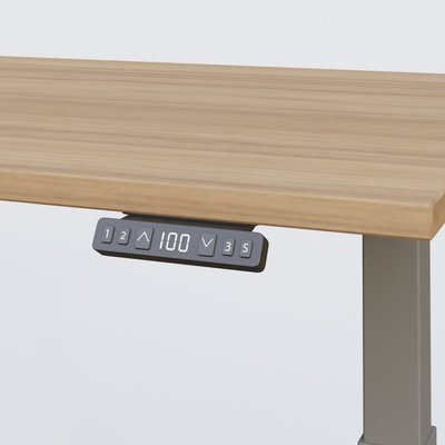 [Pas de famille] - [Pas de sous famille] - Poste solo 140*70 réglable en hauteur éléctriquement de 70-120 cm gamme KPro2. Plateau Noyer et pietement Aluminium.