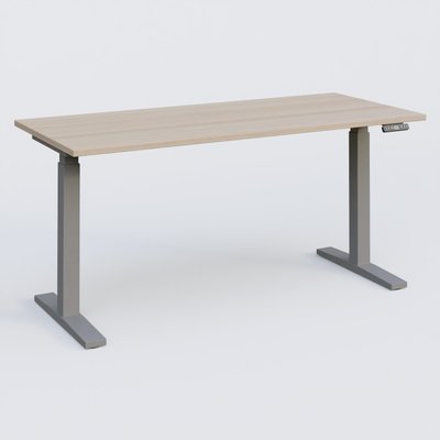 [Pas de famille] - [Pas de sous famille] - Poste solo 160*70 réglable en hauteur éléctriquement de 70-120 cm gamme KPro2. Plateau Acacia et pietement Aluminium.