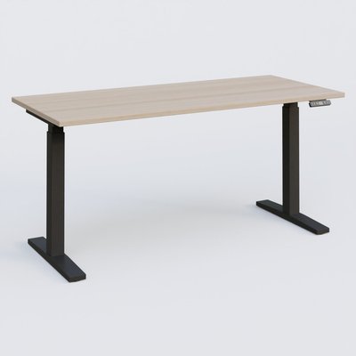 [Pas de famille] - [Pas de sous famille] - Poste solo 160*70 réglable en hauteur éléctriquement de 70-120 cm gamme KPro2. Plateau Acacia et pietement Noir.