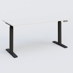 [Pas de famille] - [Pas de sous famille] - Poste solo 160*70 réglable en hauteur éléctriquement de 70-120 cm gamme KPro2. Plateau Blanc et pietement Noir.