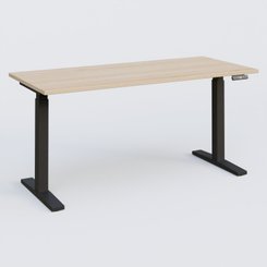 [Pas de famille] - [Pas de sous famille] - Poste solo 160*70 réglable en hauteur éléctriquement de 70-120 cm gamme KPro2. Plateau Hêtre et pietement Noir.