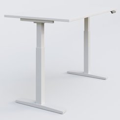 [Pas de famille] - [Pas de sous famille] - Poste solo 120*80 réglable en hauteur éléctriquement de 70-120 cm gamme KPro2. Plateau Blanc et pietement Blanc.