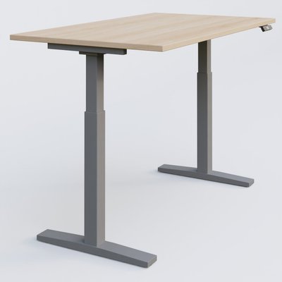 [Pas de famille] - [Pas de sous famille] - Poste solo 120*80 réglable en hauteur éléctriquement de 70-120 cm gamme KPro2. Plateau Hêtre et pietement Aluminium.