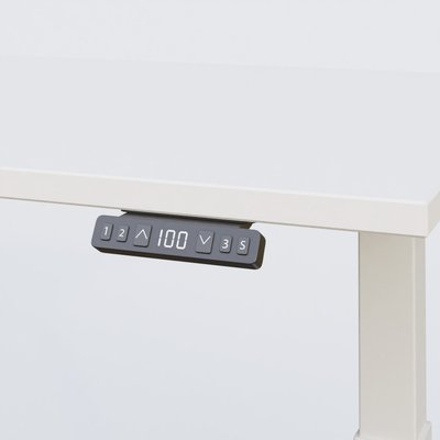 [Pas de famille] - [Pas de sous famille] - Poste solo 120*80 réglable en hauteur éléctriquement de 70-120 cm gamme KPro2. Plateau Blanc et pietement Blanc.