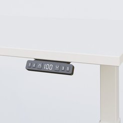 [Pas de famille] - [Pas de sous famille] - Poste solo 120*80 réglable en hauteur éléctriquement de 70-120 cm gamme KPro2. Plateau Blanc et pietement Blanc.