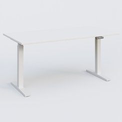 [Pas de famille] - [Pas de sous famille] - Poste solo 160*80 réglable en hauteur éléctriquement de 70-120 cm gamme KPro2. Plateau Blanc et pietement Blanc.