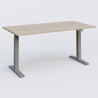 [Pas de famille] - [Pas de sous famille] - Poste solo 160*80 réglable en hauteur éléctriquement de 70-120 cm gamme KPro2. Plateau Acacia et pietement Aluminium.