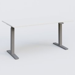 [Pas de famille] - [Pas de sous famille] - Poste solo 160*80 réglable en hauteur éléctriquement de 70-120 cm gamme KPro2. Plateau Blanc et pietement Aluminium.