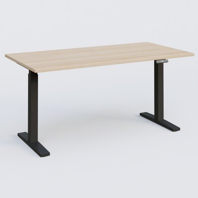 [Pas de famille] - [Pas de sous famille] - Poste solo 160*80 réglable en hauteur éléctriquement de 70-120 cm gamme KPro2. Plateau Hêtre et pietement Noir.