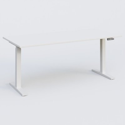 [Pas de famille] - [Pas de sous famille] - Poste solo 180*80 réglable en hauteur éléctriquement de 70-120 cm gamme KPro2. Plateau Blanc et pietement Blanc.