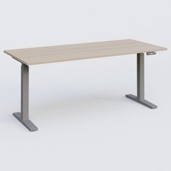 [Pas de famille] - [Pas de sous famille] - Poste solo 180*80 réglable en hauteur éléctriquement de 70-120 cm gamme KPro2. Plateau Acacia et pietement Aluminium.