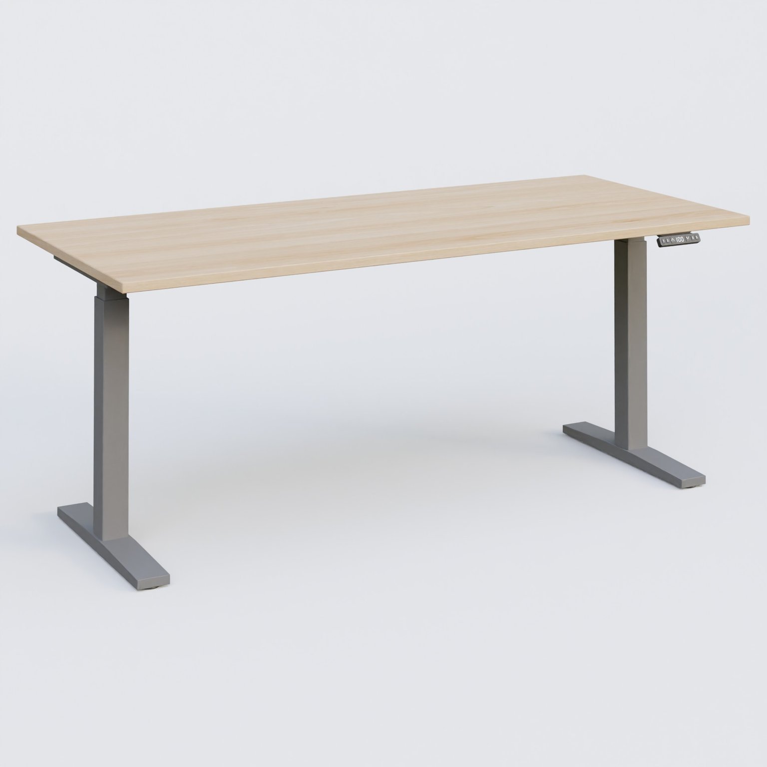 Poste solo 180*80 réglable en hauteur éléctriquement de 70-120 cm gamme KPro2. Plateau Hêtre et pietement Aluminium.