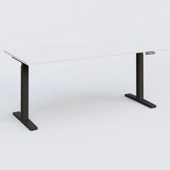 [Pas de famille] - [Pas de sous famille] - Poste solo 180*80 réglable en hauteur éléctriquement de 70-120 cm gamme KPro2. Plateau Blanc et pietement Noir.