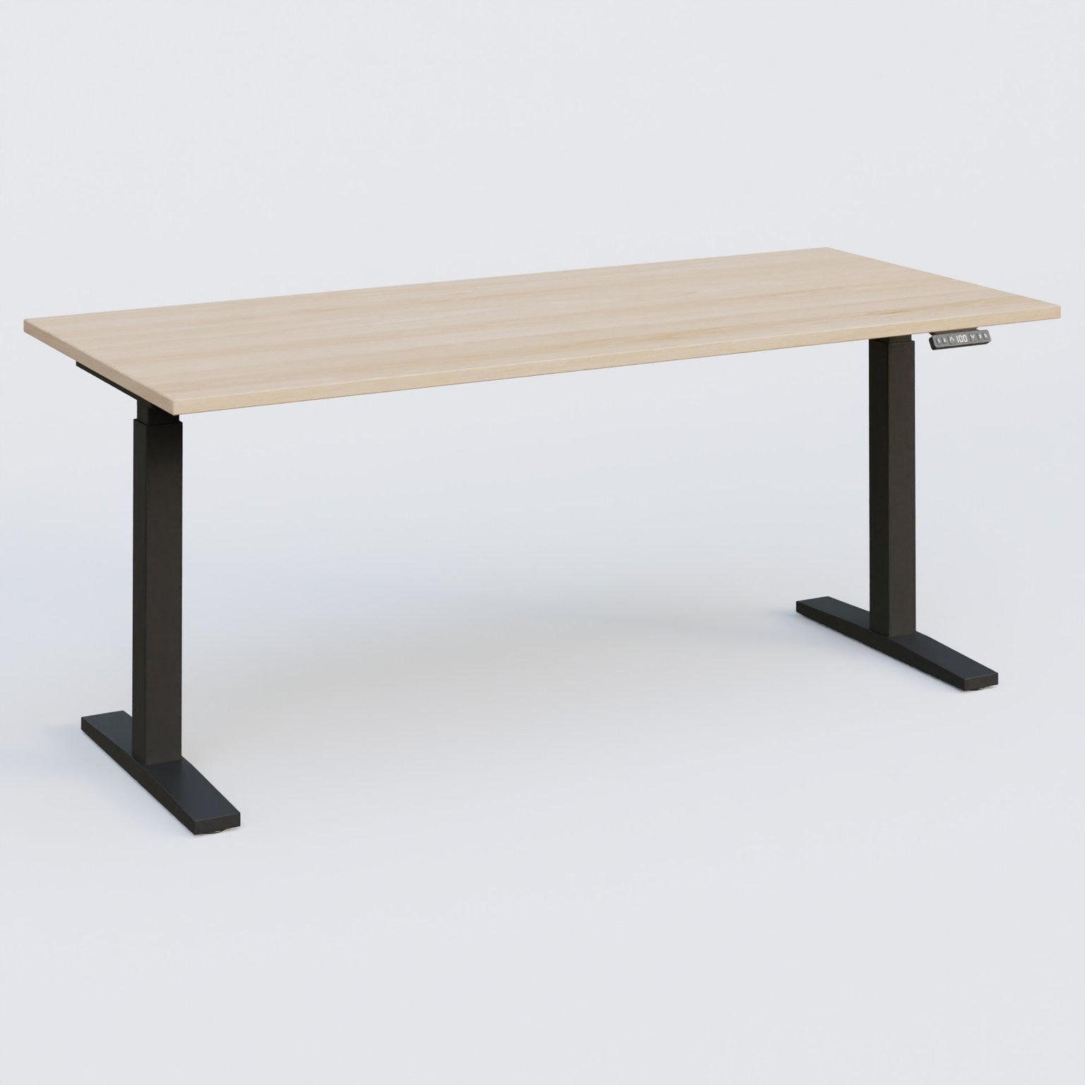 Poste solo 180*80 réglable en hauteur éléctriquement de 70-120 cm gamme KPro2. Plateau Hêtre et pietement Noir.