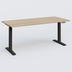[Pas de famille] - [Pas de sous famille] - Poste solo 180*80 réglable en hauteur éléctriquement de 70-120 cm gamme KPro2. Plateau Chêne naturel et pietement Noir.