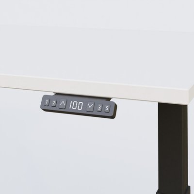 [Pas de famille] - [Pas de sous famille] - Poste solo 180*80 réglable en hauteur éléctriquement de 70-120 cm gamme KPro2. Plateau Blanc et pietement Noir.