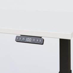 [Pas de famille] - [Pas de sous famille] - Poste solo 180*80 réglable en hauteur éléctriquement de 70-120 cm gamme KPro2. Plateau Blanc et pietement Noir.