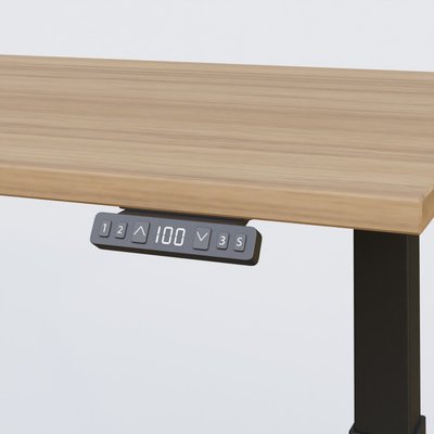 [Pas de famille] - [Pas de sous famille] - Poste solo 180*80 réglable en hauteur éléctriquement de 70-120 cm gamme KPro2. Plateau Noyer et pietement Noir.