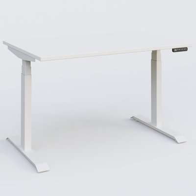 [Pas de famille] - [Pas de sous famille] - Poste solo 120*80 réglable en hauteur éléctriquement de 65-130 cm gamme KPro3. Plateau Blanc et pietement Blanc.