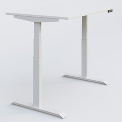 [Pas de famille] - [Pas de sous famille] - Poste solo 120*80 réglable en hauteur éléctriquement de 65-130 cm gamme KPro3. Plateau Blanc et pietement Blanc.