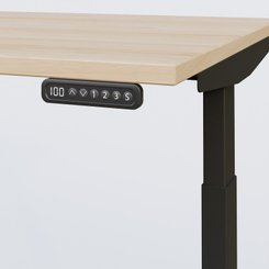 [Pas de famille] - [Pas de sous famille] - Poste solo 120*80 réglable en hauteur éléctriquement de 65-130 cm gamme KPro3. Plateau Hêtre et pietement Noir.