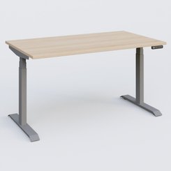 [Pas de famille] - [Pas de sous famille] - Poste solo 140*80 réglable en hauteur éléctriquement de 65-130 cm gamme KPro3. Plateau Hêtre et pietement Aluminium.