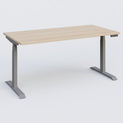 [Pas de famille] - [Pas de sous famille] - Poste solo 160*80 réglable en hauteur éléctriquement de 65-130 cm gamme KPro3. Plateau Hêtre et pietement Aluminium.
