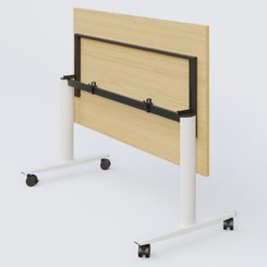 TABLES ABATTANTES - L.140xP.80 cm - Table abattante gamme Design 140*80 cm. Plateau Chêne clair et pietement Blanc.