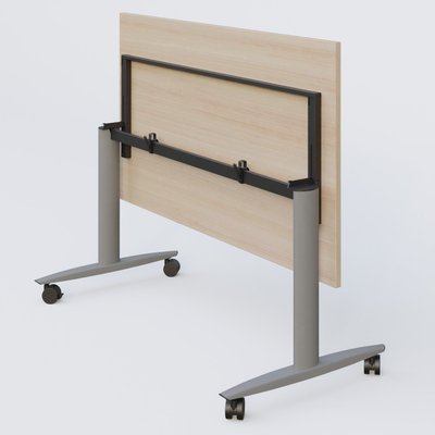 TABLES ABATTANTES - New Design - Table abattante gamme Design 200*100 cm. Plateau Acacia et pietement Aluminium.