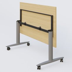 TABLES ABATTANTES - New Design - Table abattante gamme Design 200*100 cm. Plateau Chêne clair et pietement Aluminium.