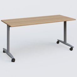 TABLES ABATTANTES - L.160xP.70 cm - Table abattante gamme Design 160*70 cm. Plateau Noyer et pietement Aluminium.
