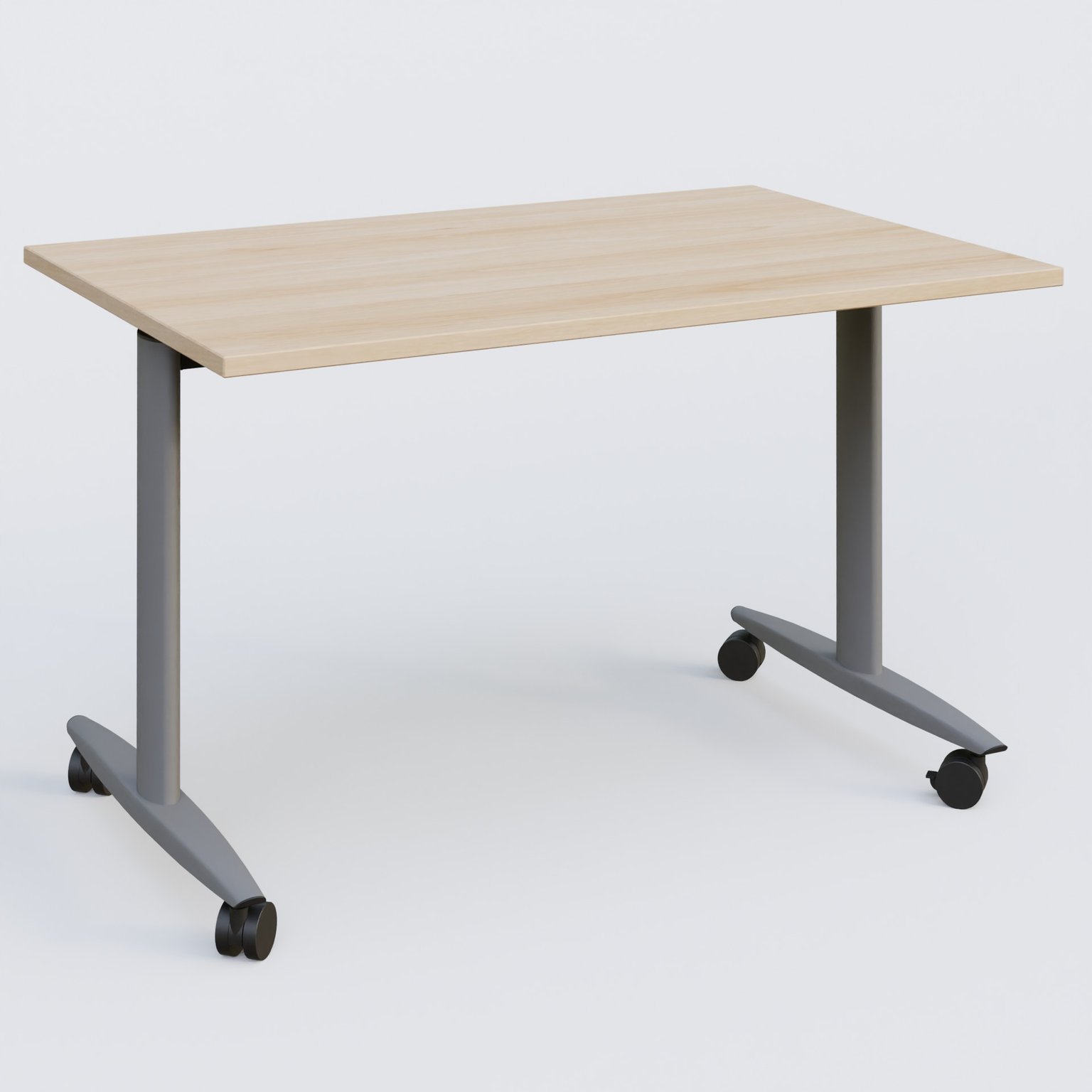 Table abattante gamme Design 120*80 cm. Plateau Hêtre et pietement Aluminium.