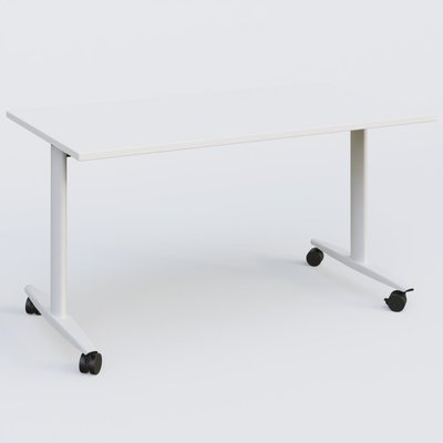 TABLES ABATTANTES - L.140xP.80 cm - Table abattante gamme Design 140*80 cm. Plateau Blanc et pietement Blanc.