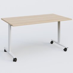 TABLES ABATTANTES - L.140xP.80 cm - Table abattante gamme Design 140*80 cm. Plateau Hêtre et pietement Blanc.