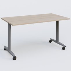 TABLES ABATTANTES - L.140xP.80 cm - Table abattante gamme Design 140*80 cm. Plateau Acacia et pietement Aluminium.