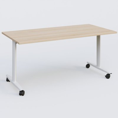 TABLES ABATTANTES - New Design - Table abattante gamme Design 160*80 cm. Plateau Hêtre et pietement Blanc.