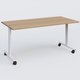 Table abattante gamme Design 160*80 cm. Plateau Noyer et pietement Blanc.