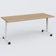 Table abattante gamme Design 180*80 cm. Plateau Noyer et pietement Blanc.