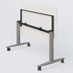 TABLES ABATTANTES - L.180xP.80 cm  - Table abattante gamme Design 180*80 cm. Plateau Blanc et pietement Aluminium.