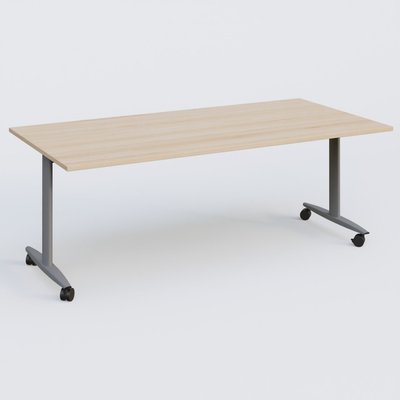 TABLES ABATTANTES - New Design - Table abattante gamme Design 200*100 cm. Plateau Hêtre et pietement Aluminium.