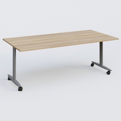 [Pas de famille] - [Pas de sous famille] - Table abattante gamme Design 200*100 cm. Plateau Chêne naturel et pietement Aluminium.