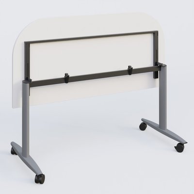 [Pas de famille] - [Pas de sous famille] - Module d'extrémité pour table abattante gamme Design 145*70 cm. Plateau Blanc et pietement Aluminium.