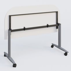 [Pas de famille] - [Pas de sous famille] - Module d'extrémité pour table abattante gamme Design 145*70 cm. Plateau Blanc et pietement Aluminium.