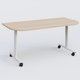 Module d'extrémité pour table abattante gamme Design 165*80 cm. Plateau Hêtre et pietement Blanc.
