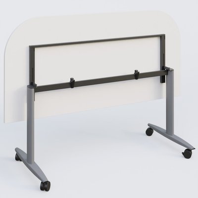 TABLES ABATTANTES - New Design - Module d'extrémité pour table abattante gamme Design 165*80 cm. Plateau Blanc et pietement Aluminium.