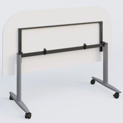 TABLES ABATTANTES - New Design - Module d'extrémité pour table abattante gamme Design 165*80 cm. Plateau Blanc et pietement Aluminium.