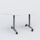 Module 1/4 de couronne pour table abattante gamme Design 120*120 cm. Plateau Blanc et pietement Aluminium.